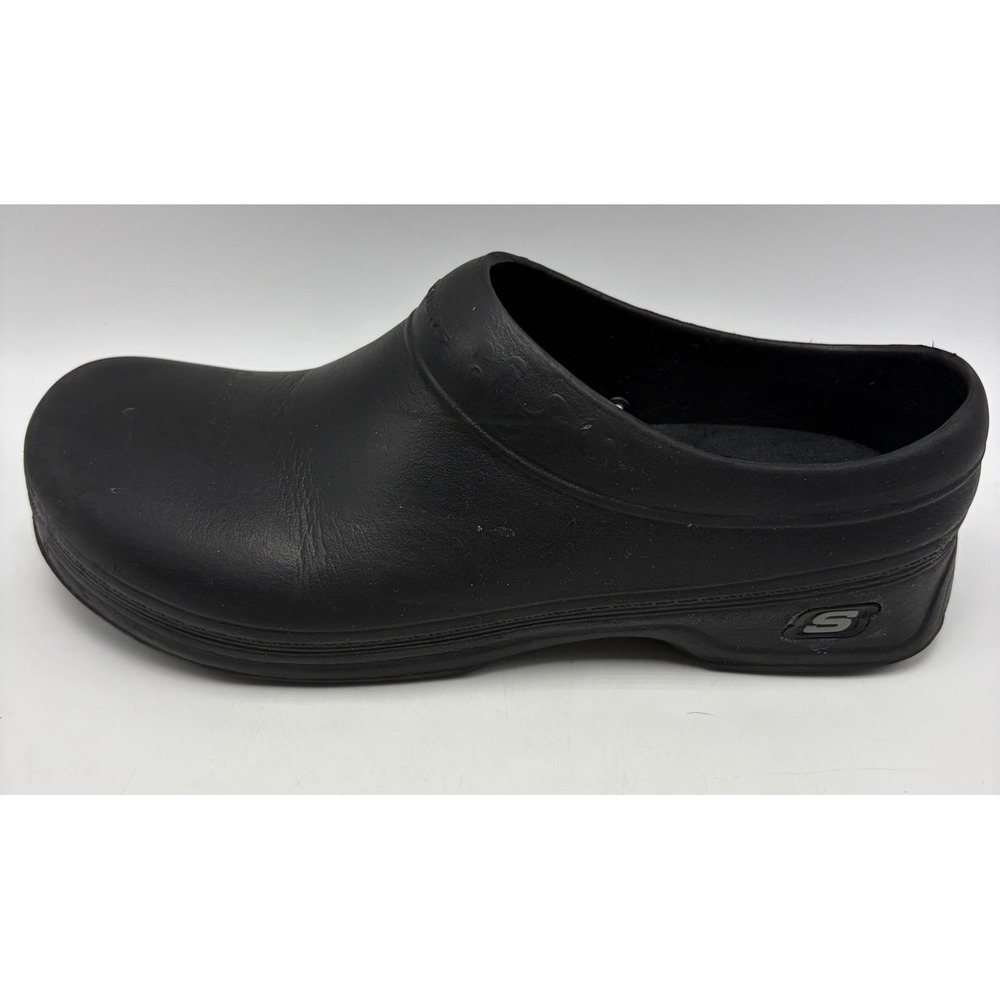 Skechers 76381 Oswald Clara Black Slip Resistant Mens 10 Black Work Shoe Clog